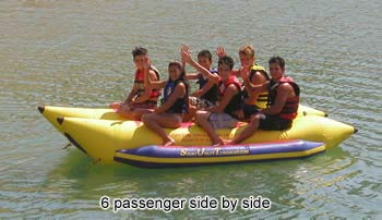PVC-6 Side by Side 6 person banana sled water towable